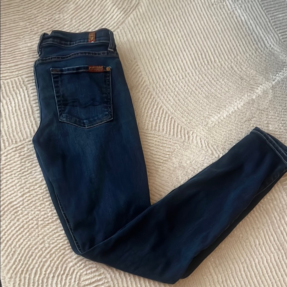 7 For All Mankind Dark Blue Skinny Jeans